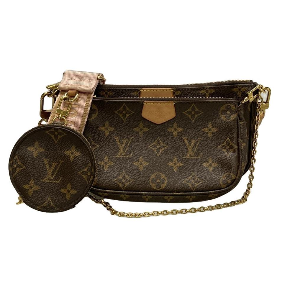 Louis Vuitton Multi Pochette Accessoire Bag Pink Claire Leather